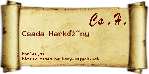 Csada Harkány névjegykártya